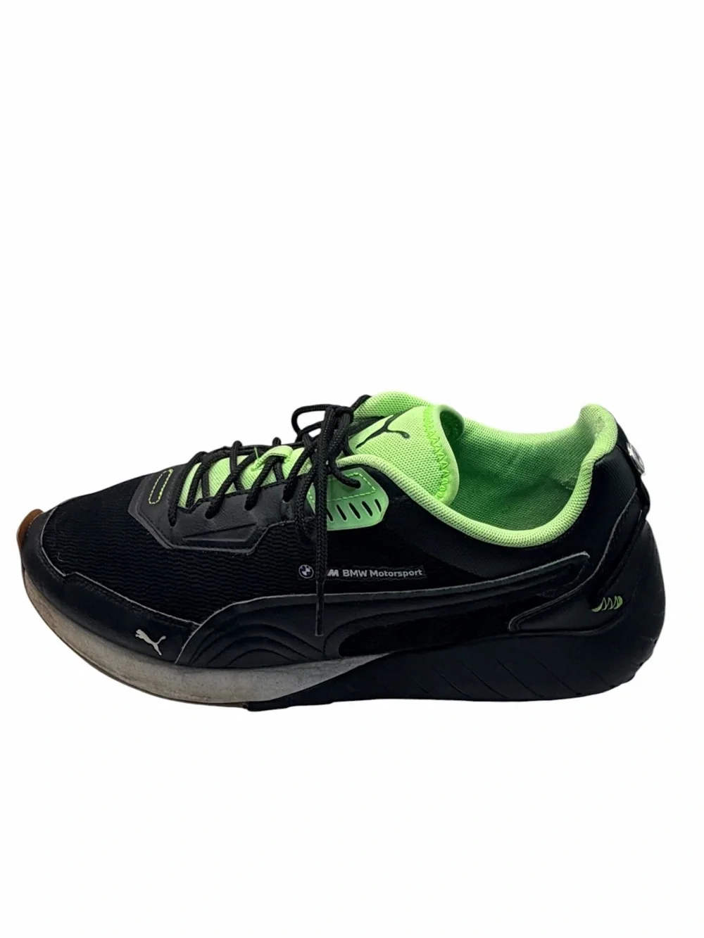 PUMA BMW M Motorsport Men’s Sneakers Size 11 Black Neon Green 307000-01